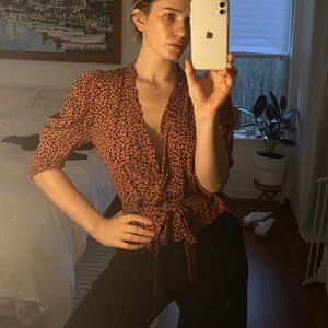 Doen Amaranta Viscose Wrap Blouse XS